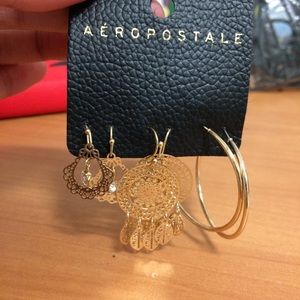 NWT Aeropostale Gold Assorted Earrings